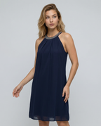 Mini Dress with Embellished Halter Neck