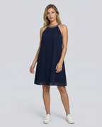 Mini Dress with Embellished Halter Neck
