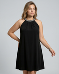 Mini Dress with Embellished Halter Neck