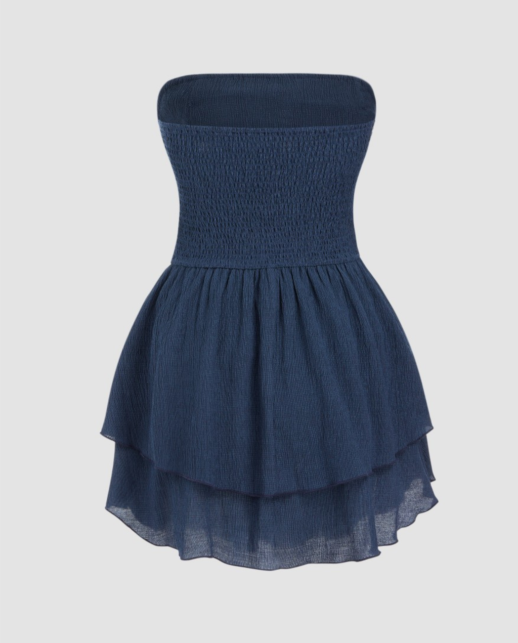 Strapless Mini Dress with Tiered Ruffle Skirt
