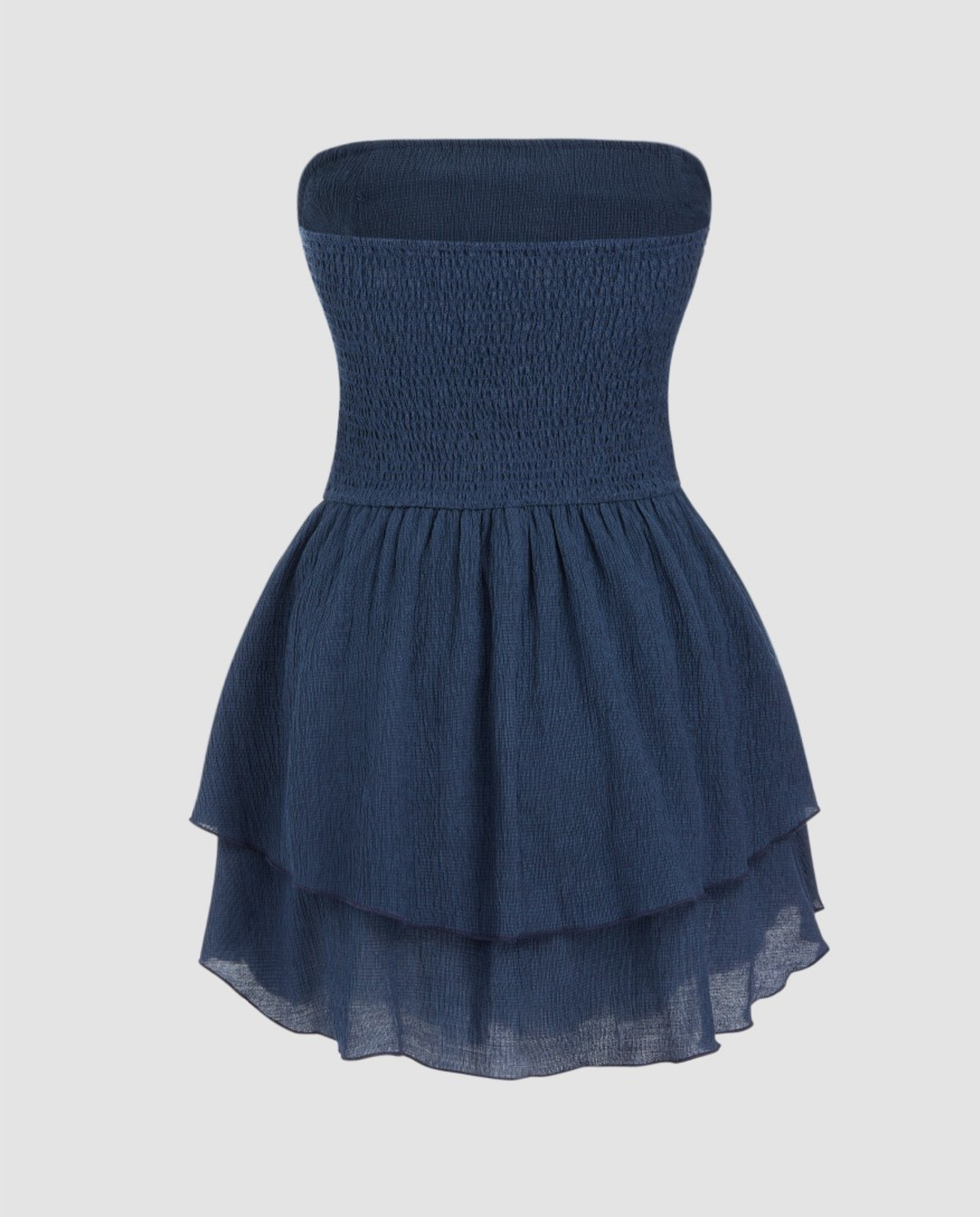 Strapless Mini Dress with Tiered Ruffle Skirt