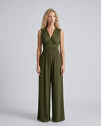 Satin-Style Jumpsuit with Halter Neck Detail