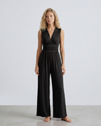 Satin-Style Jumpsuit with Halter Neck Detail