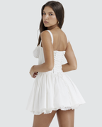 Corset Mini Dress with Lace-Up Back