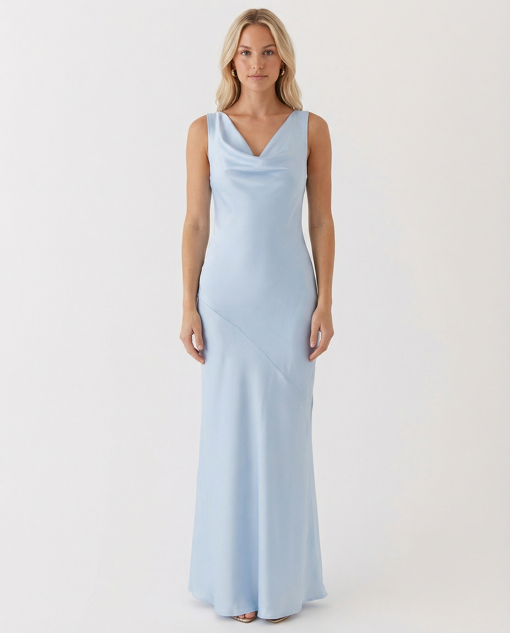 Maxi Dress with Cowl Neck and Open Back