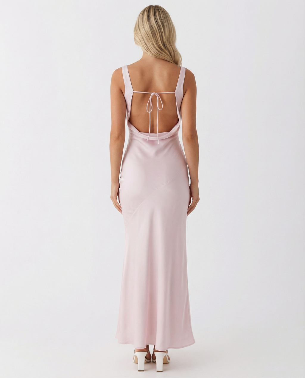 Maxi Dress with Cowl Neck and Open Back