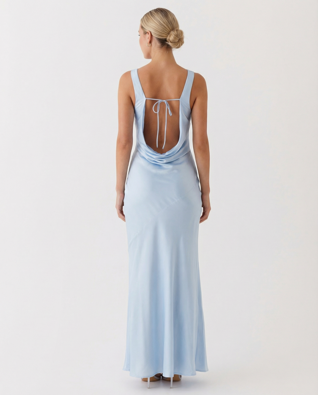Maxi Dress with Cowl Neck and Open Back