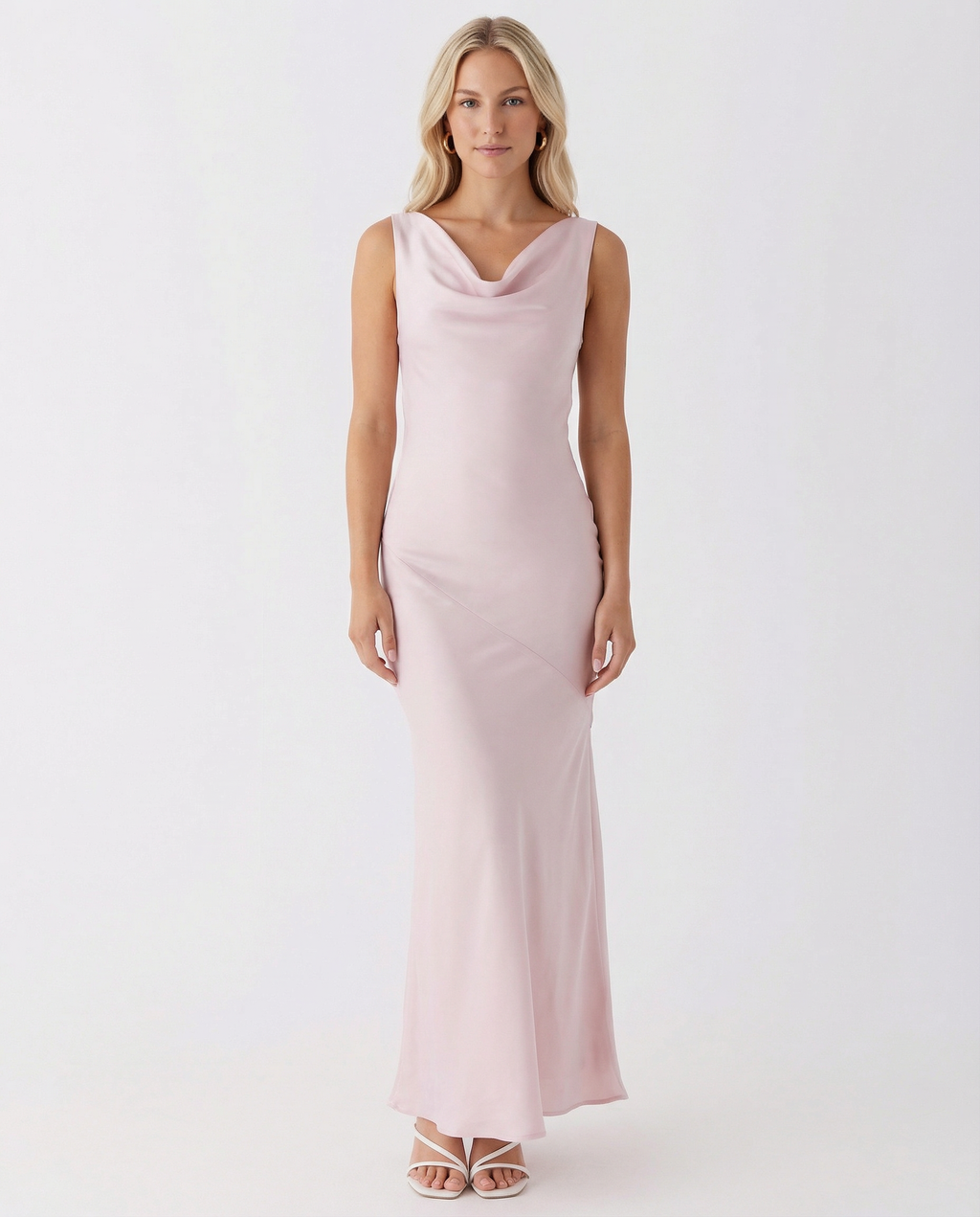 Maxi Dress with Cowl Neck and Open Back
