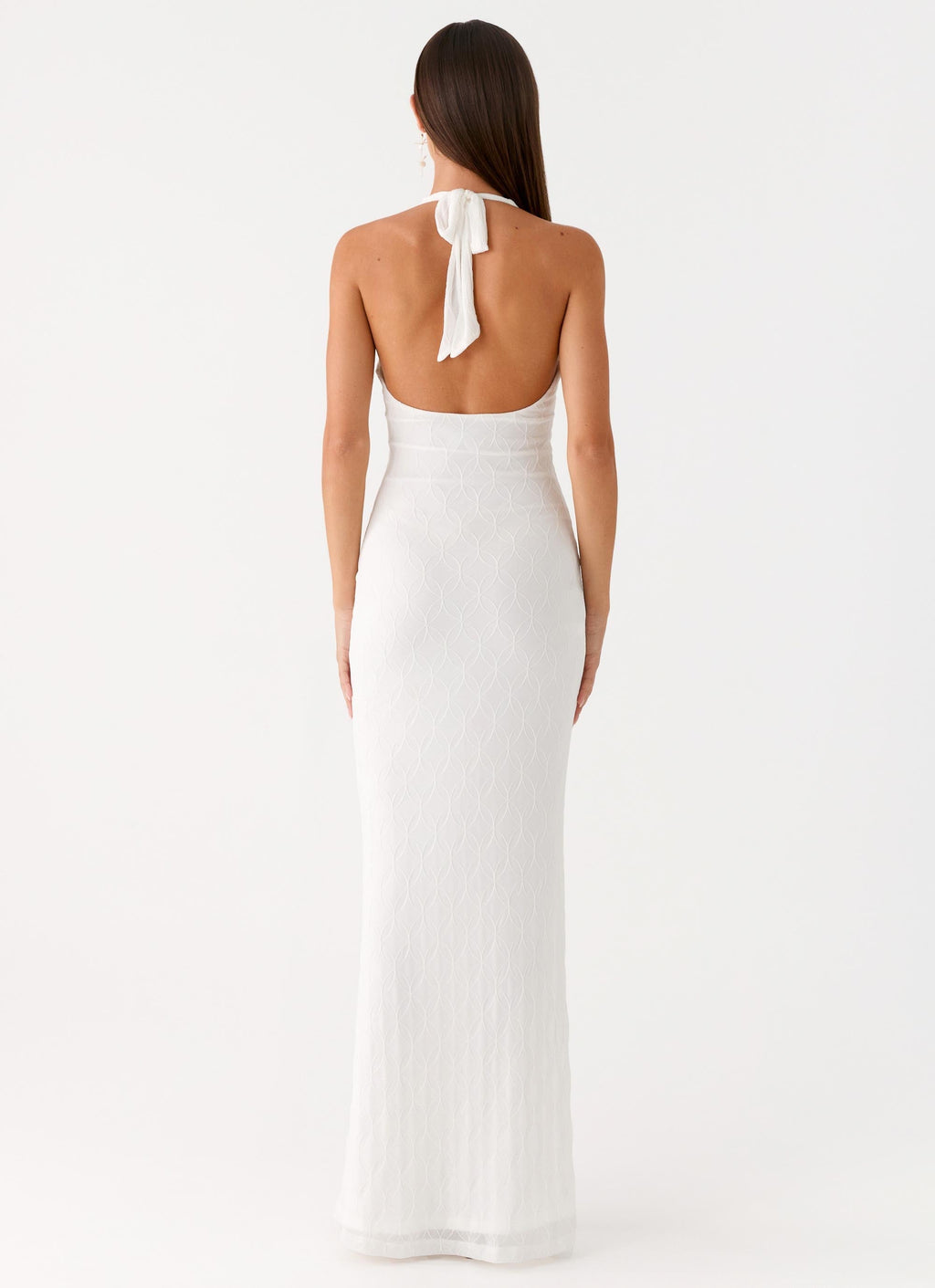 V Neck Ruffles High Thigh Slit Maxi Dress