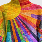 Women's Printed Turtleneck Knitted Sweater