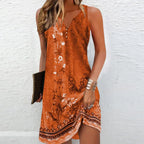Floral Print Sleeveless Summer Dress