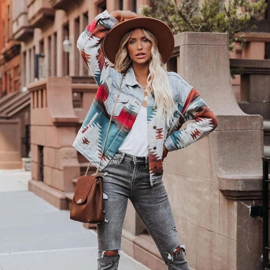 Retro Fitted Denim Jacket – Women's Tailored Jean Jacket