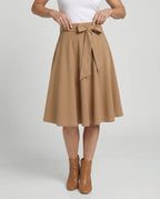 Women's High-Waisted A-Line Skirt – Elegant Knee-Length Flared Skirt
