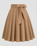 Women's High-Waisted A-Line Skirt – Elegant Knee-Length Flared Skirt