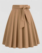 Women's High-Waisted A-Line Skirt – Elegant Knee-Length Flared Skirt