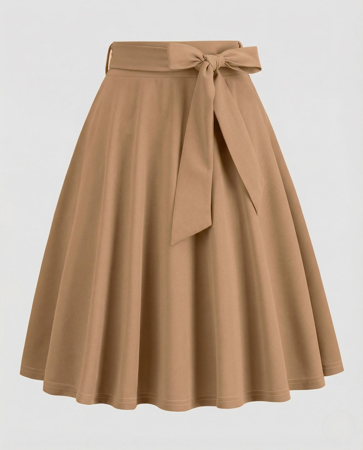 Women's High-Waisted A-Line Skirt – Elegant Knee-Length Flared Skirt