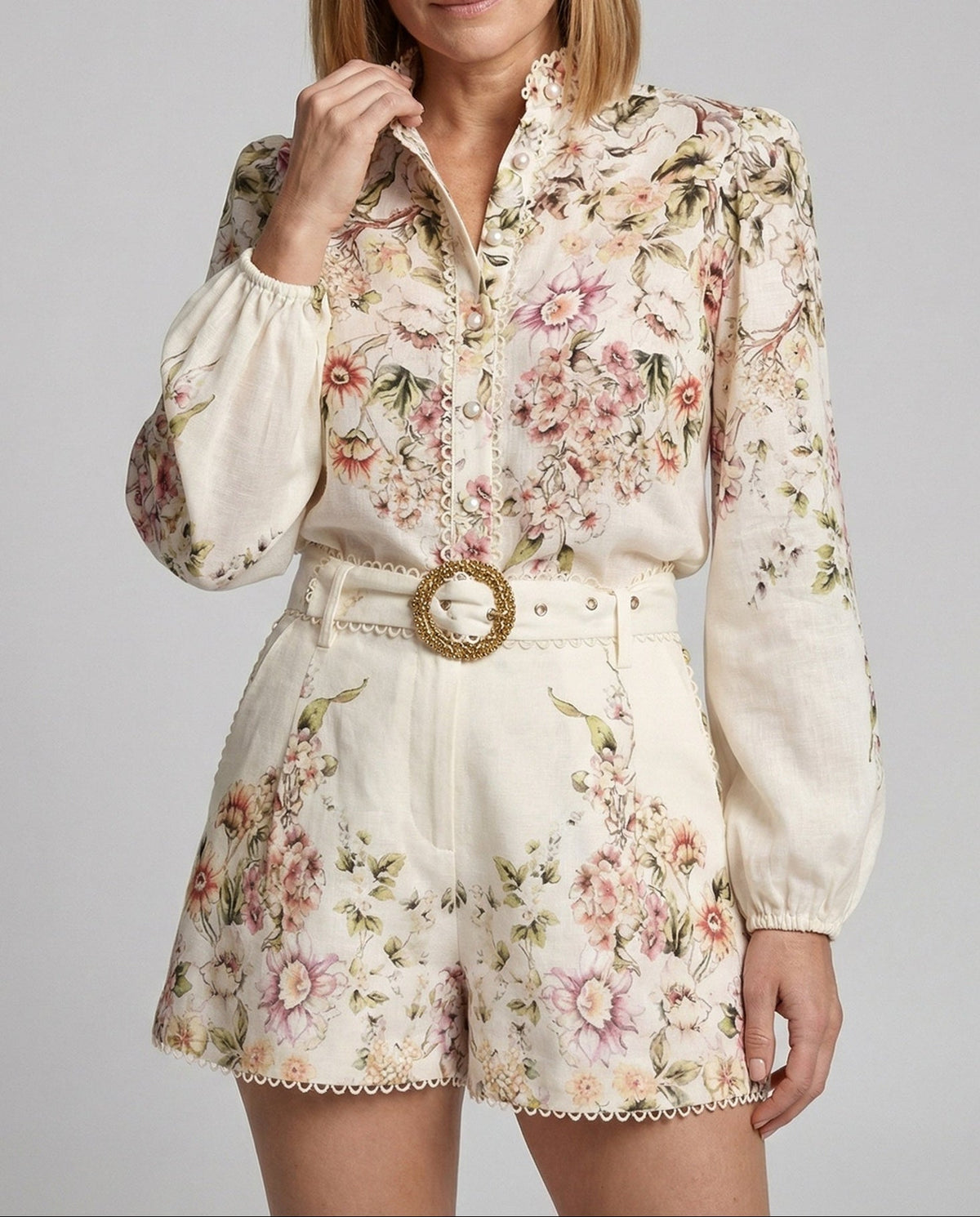 Women's Elegant Printed Two-Piece Shorts Set