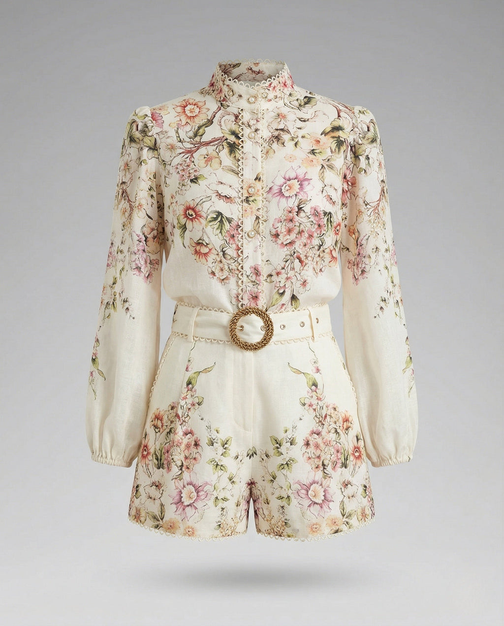 Women's Elegant Printed Two-Piece Shorts Set