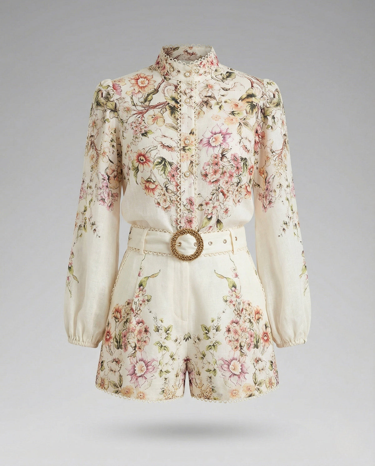 Women's Elegant Printed Two-Piece Shorts Set