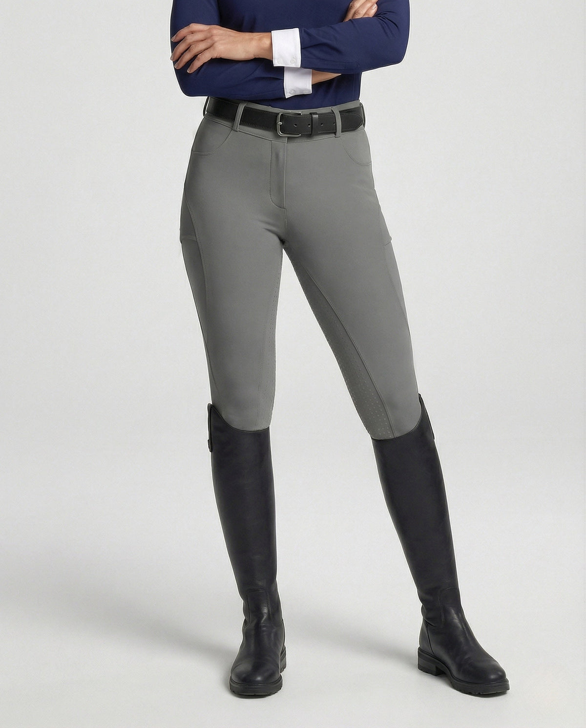 Women's High-Waisted Riding Breeches with Grip Panels