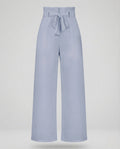 Women's High Waisted Wide Leg Trousers with Paperbag Waist and Tie Belt