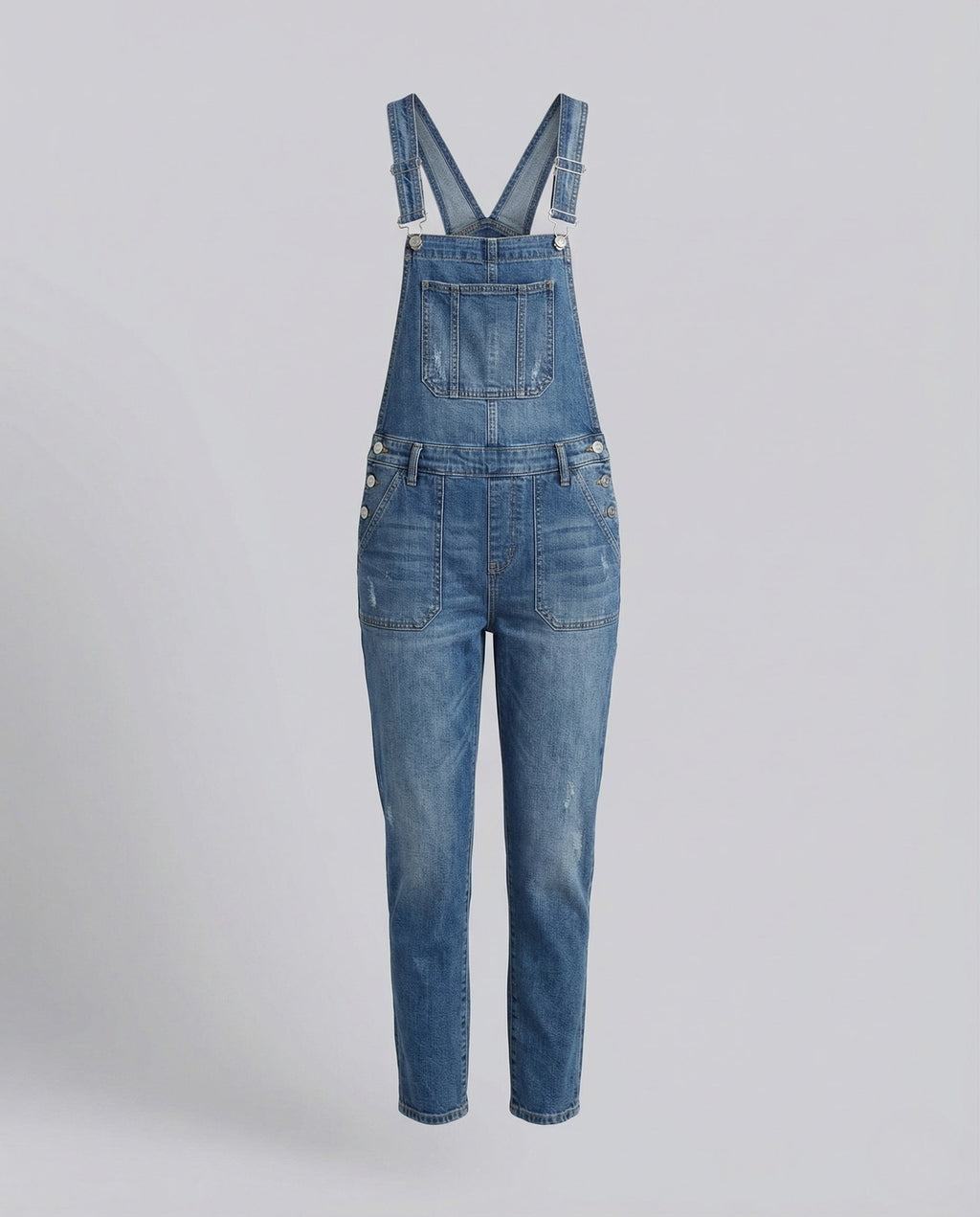 Women's Relaxed Fit Denim Dungarees with Adjustable Straps