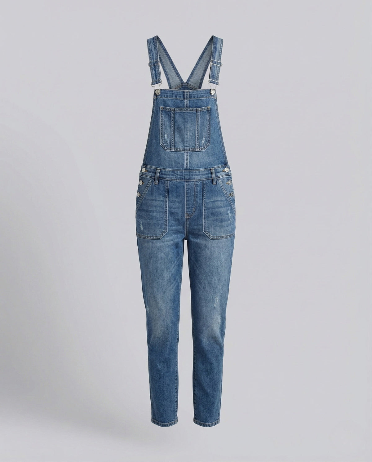 Women's Relaxed Fit Denim Dungarees with Adjustable Straps