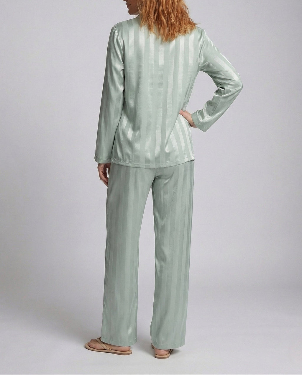 Women's Satin Finish Pyjama Set with Button Front Shirt