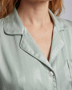 Women's Satin Finish Pyjama Set with Button Front Shirt