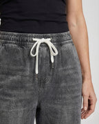 Women's Wide Leg Drawstring Jeans with Elasticated Waist