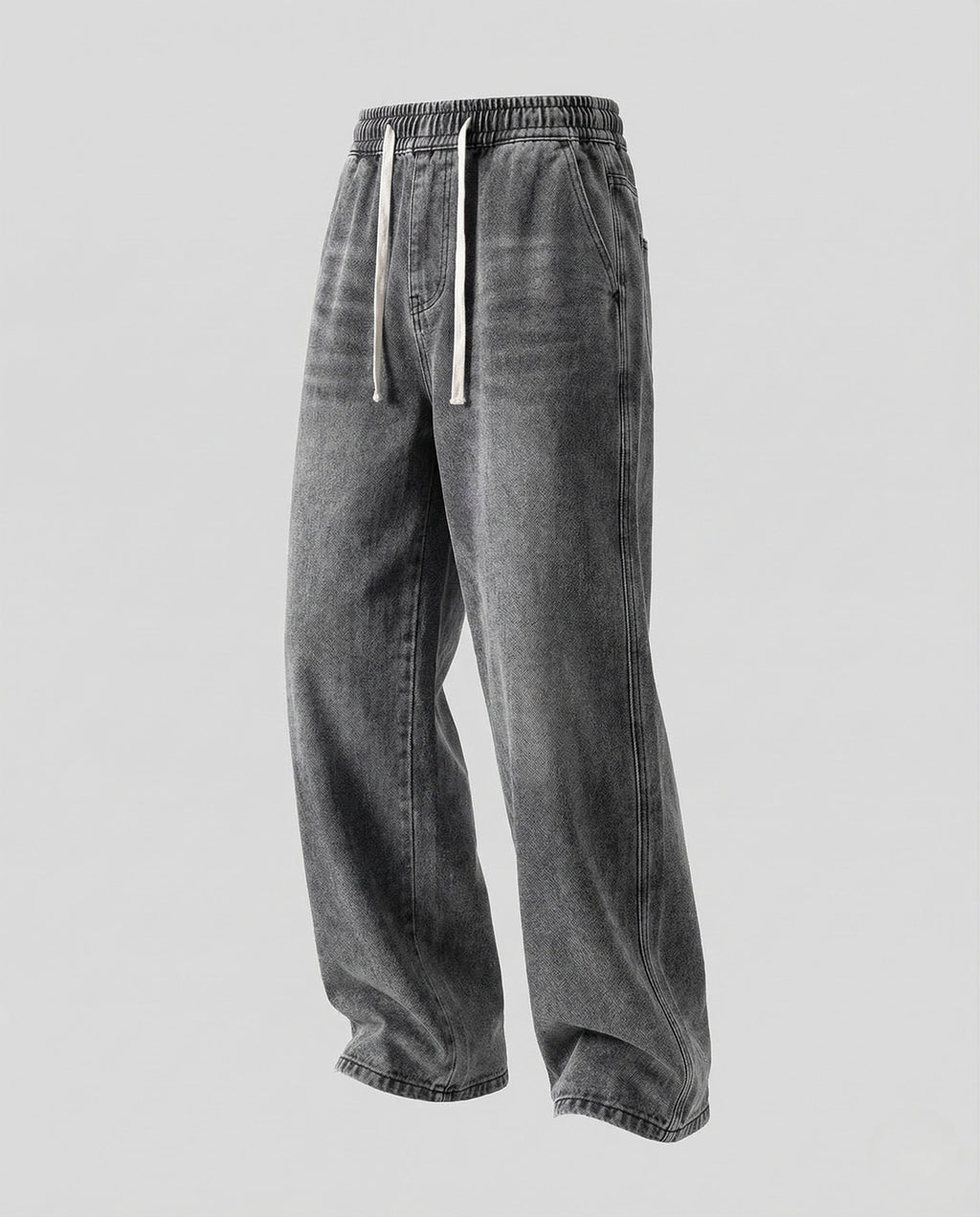 Women's Wide Leg Drawstring Jeans with Elasticated Waist