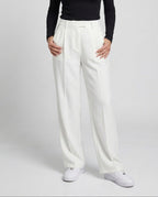 Women's Pleated Wide Leg Trousers with Belt Loops