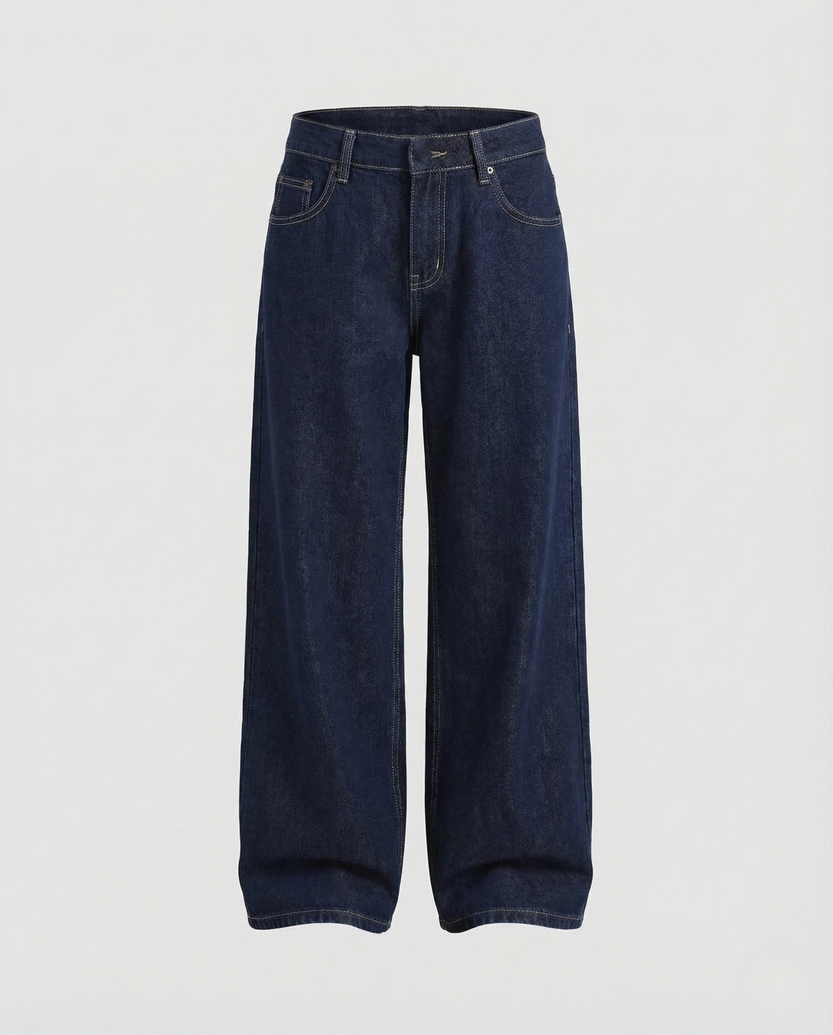 Women's Wide Leg Jeans with Defined Waist and Contrast Stitching