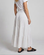 Women's Tiered Maxi Skirt with Smocked Waist