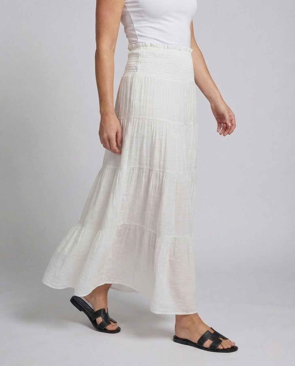 Women's Tiered Maxi Skirt with Smocked Waist