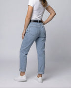 Women's Relaxed Mom Jeans with Turn-Up Hems