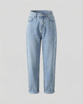 Women's Relaxed Mom Jeans with Turn-Up Hems