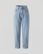 Women's Relaxed Mom Jeans with Turn-Up Hems