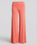 Women's High Waisted Palazzo Trousers with Fold Over Waistband