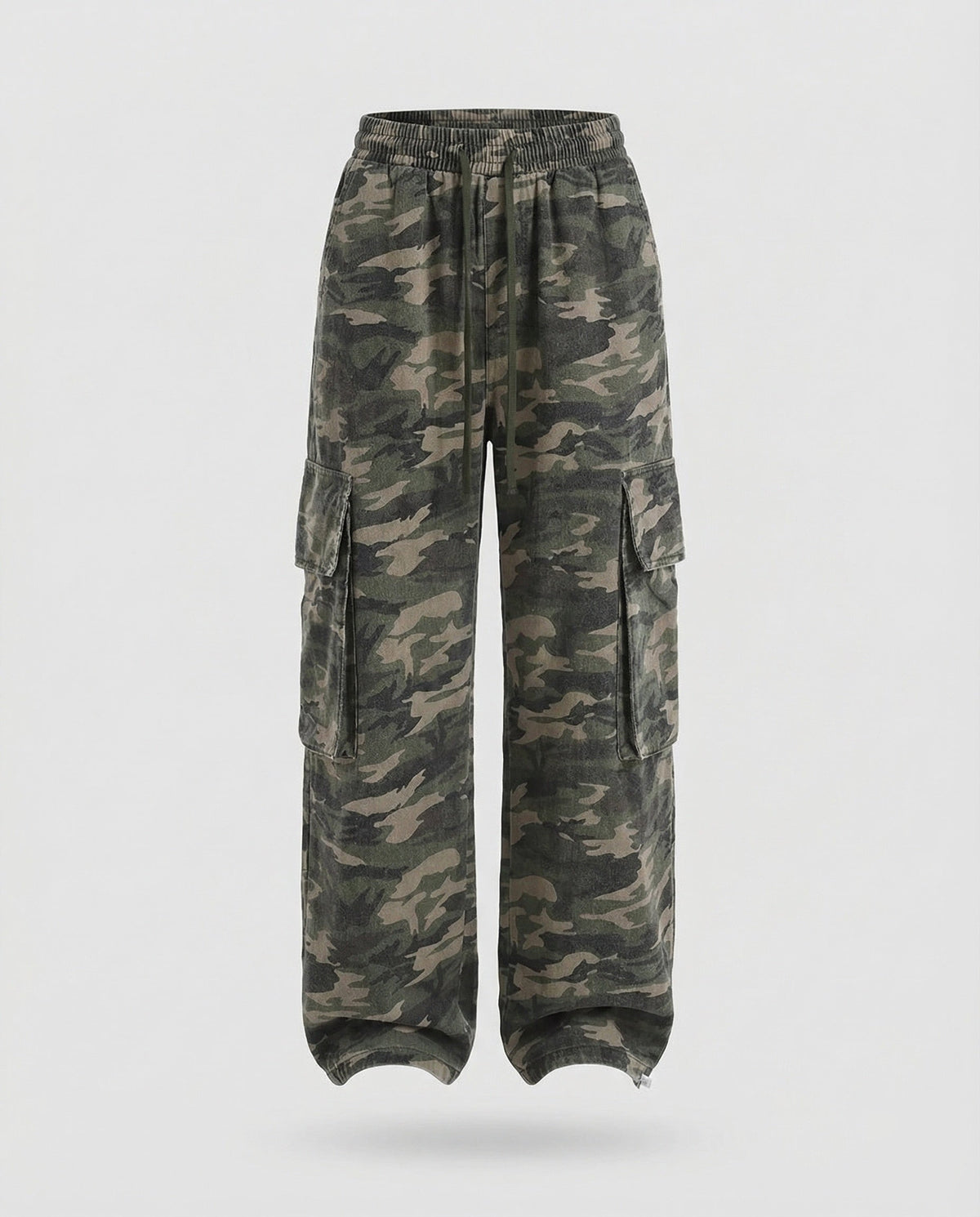 Women's Relaxed Fit Cargo Trousers with Drawstring Waist