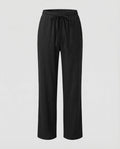 Women's linen-look Blend Straight Leg Trousers with Elasticated Tie Waist
