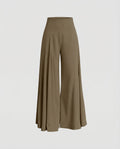 Women's High Waisted Wide Leg Palazzo Trousers with Front Pleats