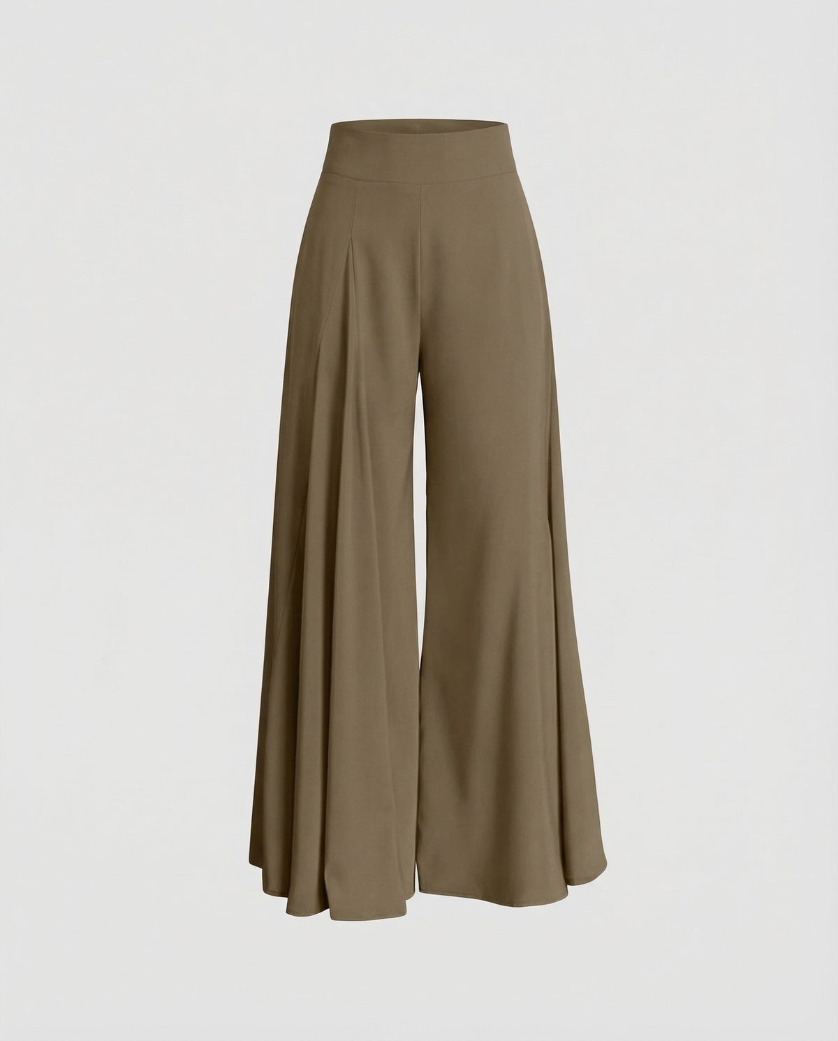 Women's High Waisted Wide Leg Palazzo Trousers with Front Pleats