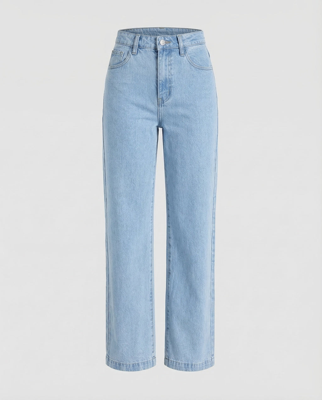 Women's High Waisted Straight Leg Jeans with Classic Pocket Details