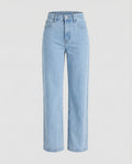 Women's High Waisted Straight Leg Jeans with Classic Pocket Details