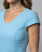 Women's Fit and Flare Dress with V-Neck and Tie Waist