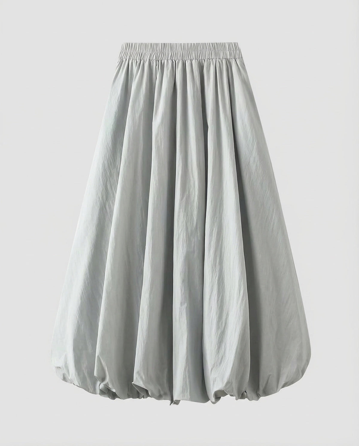 Women's Balloon Midi Skirt with Elasticated Waist and Gathered Bubble Hem
