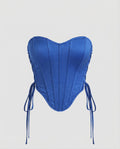 Women's Strapless Corset Top with Side Lacing and Sweetheart Neckline