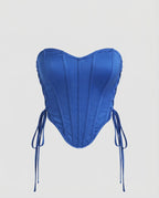 Women's Strapless Corset Top with Side Lacing and Sweetheart Neckline