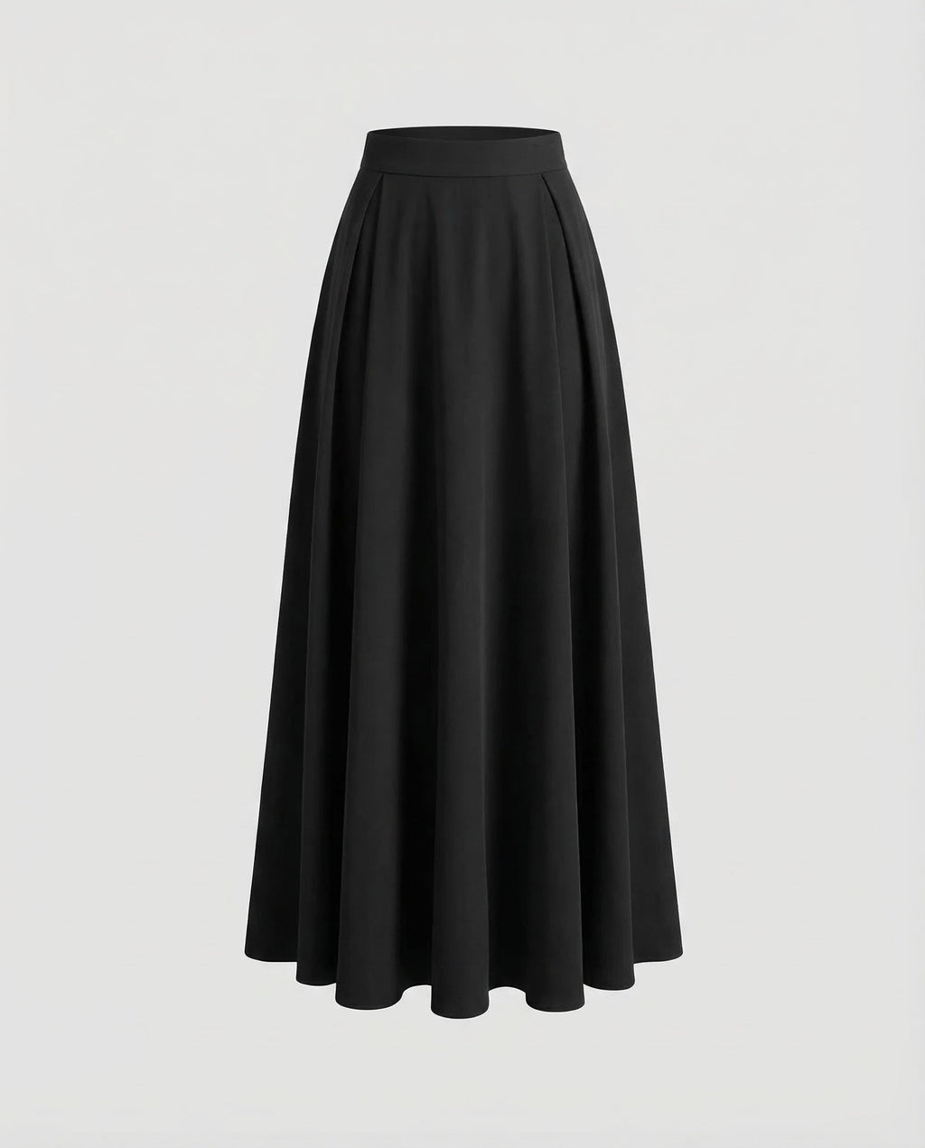 Women's High Waisted Pleated Maxi Skirt – Flowing A Line Long Skirt